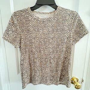 American Eagle Outfitters “ AE Hey Baby Tee”  in Leopard Print Size Large